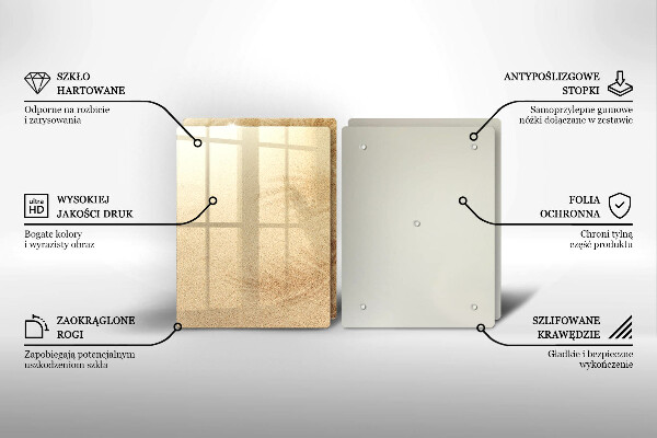 Steklena podloga za rezanje Počitnice na peščeni plaži