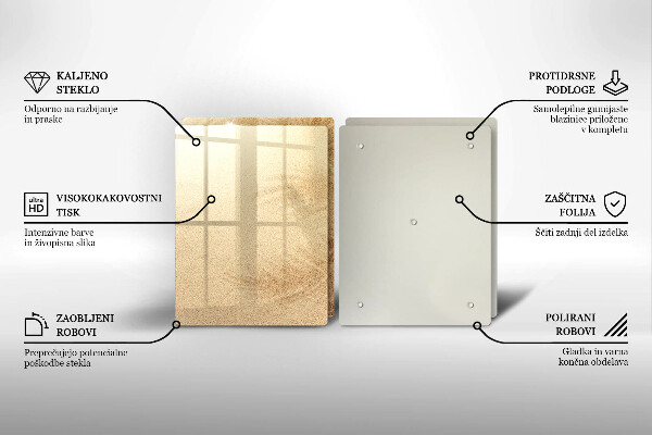 Steklena podloga za rezanje Počitnice na peščeni plaži