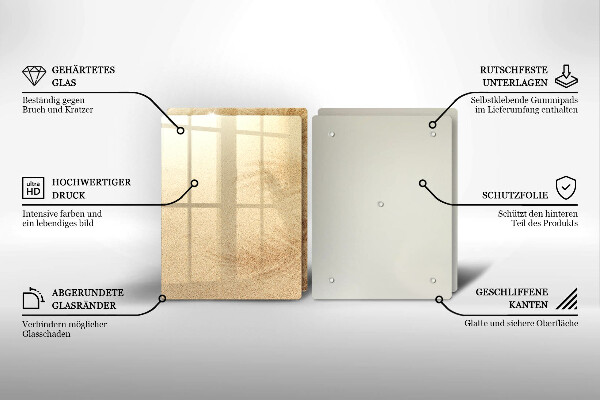 Steklena podloga za rezanje Počitnice na peščeni plaži