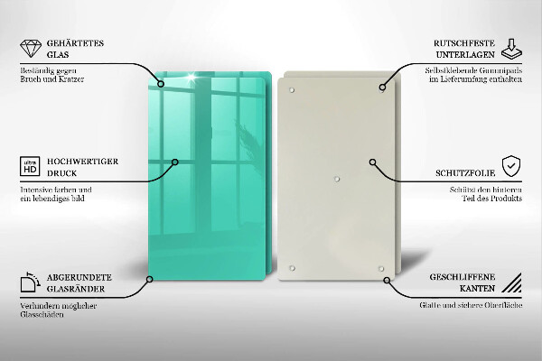 Steklena podloga za rezanje Zelena barva