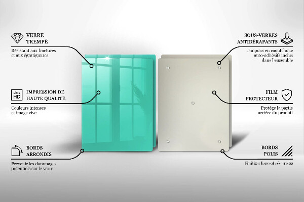 Steklena podloga za rezanje Zelena barva