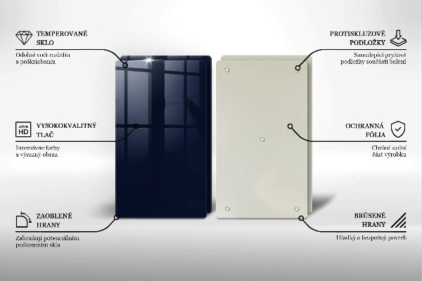 Steklena podloga za rezanje mornarsko modra