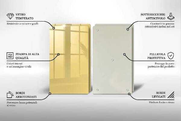 Steklena podloga za rezanje Rumena