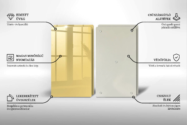 Steklena podloga za rezanje Rumena