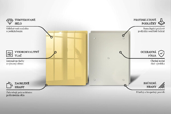 Steklena podloga za rezanje Rumena