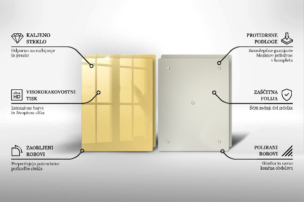 Steklena podloga za rezanje Rumena