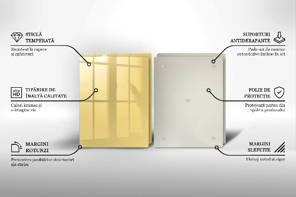 Steklena podloga za rezanje Rumena