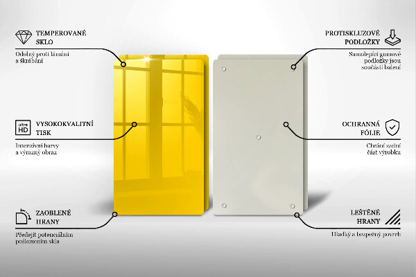 Steklena podloga za rezanje Rumena