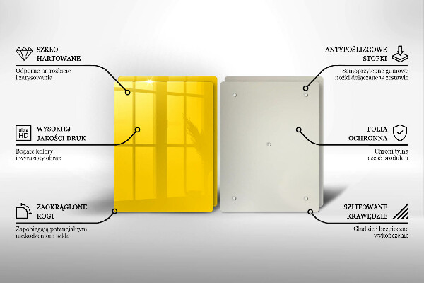 Steklena podloga za rezanje Rumena