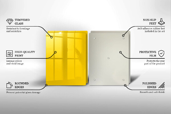 Steklena podloga za rezanje Rumena