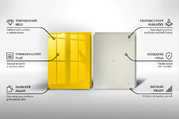Steklena podloga za rezanje Rumena
