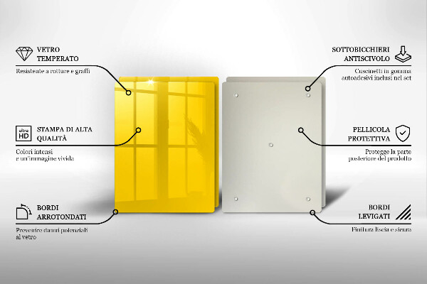 Steklena podloga za rezanje Rumena