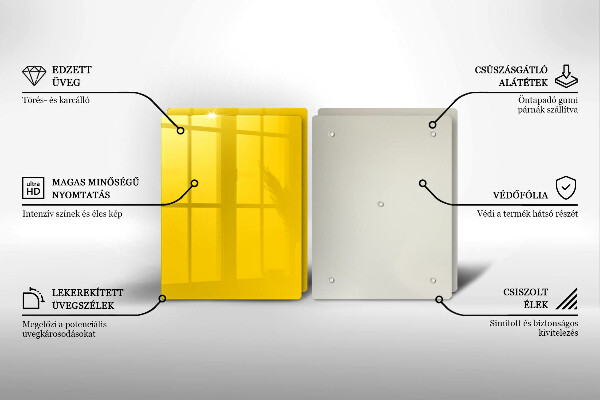 Steklena podloga za rezanje Rumena