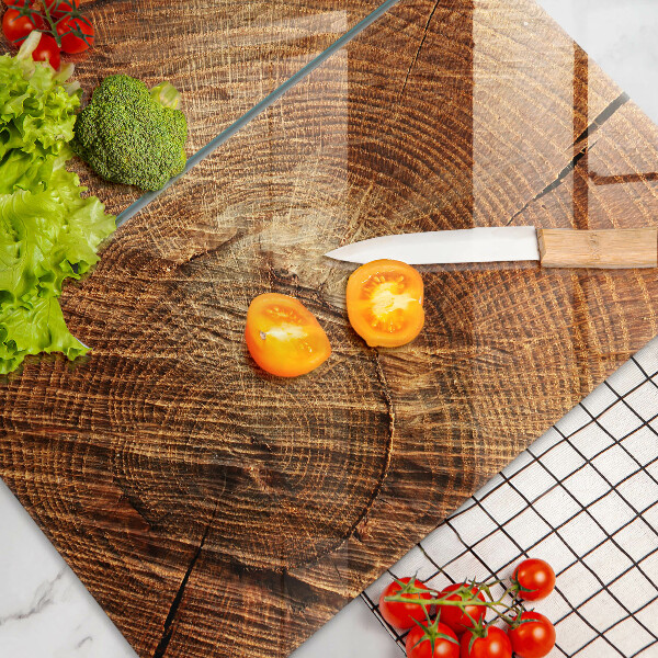 Steklena podloga za rezanje Lesno zrno drevesa