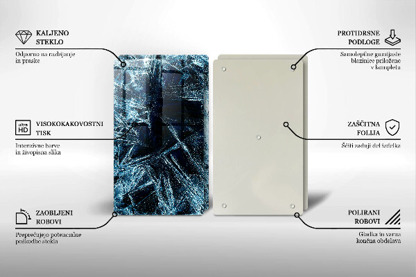 Steklena podloga za rezanje Struktura ostrega ledu