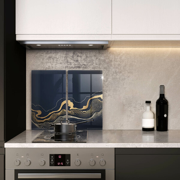 Steklena podloga za rezanje Abstraktne zlate črte