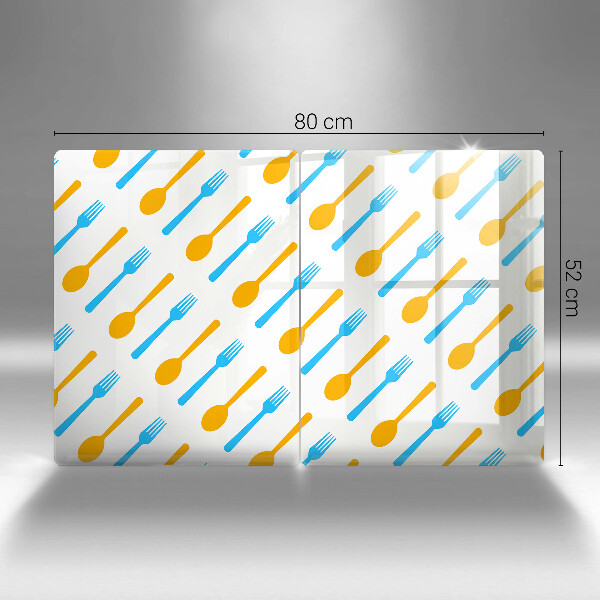 Steklena podloga za rezanje Vilice in žlice