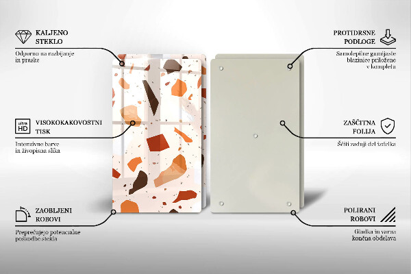 Steklena podloga za rezanje Dekorativna kamenina