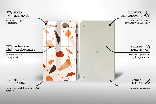 Steklena podloga za rezanje Dekorativna kamenina