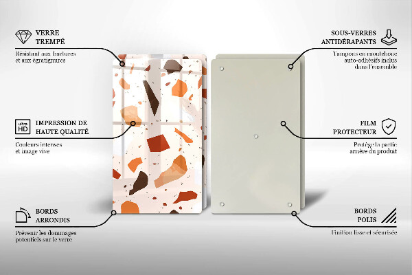 Steklena podloga za rezanje Dekorativna kamenina