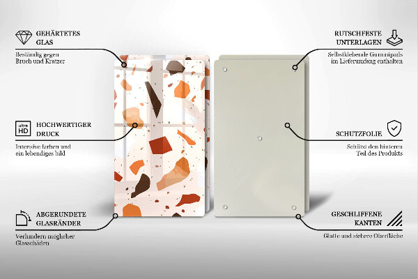 Steklena podloga za rezanje Dekorativna kamenina