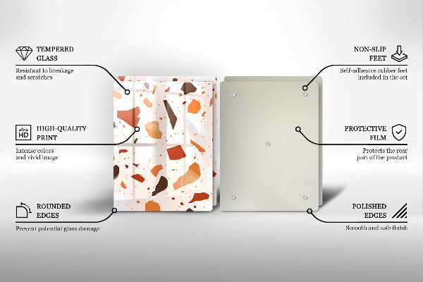 Steklena podloga za rezanje Dekorativna kamenina