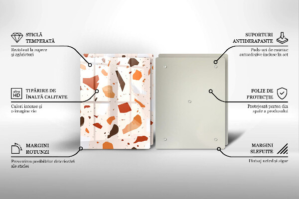 Steklena podloga za rezanje Dekorativna kamenina