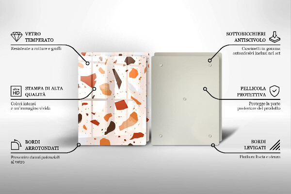 Steklena podloga za rezanje Dekorativna kamenina