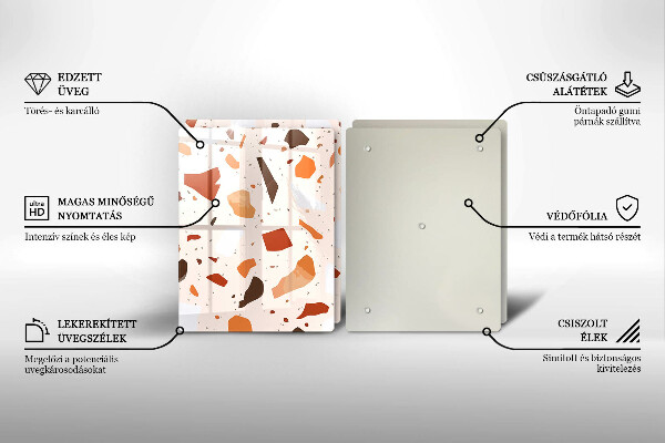 Steklena podloga za rezanje Dekorativna kamenina