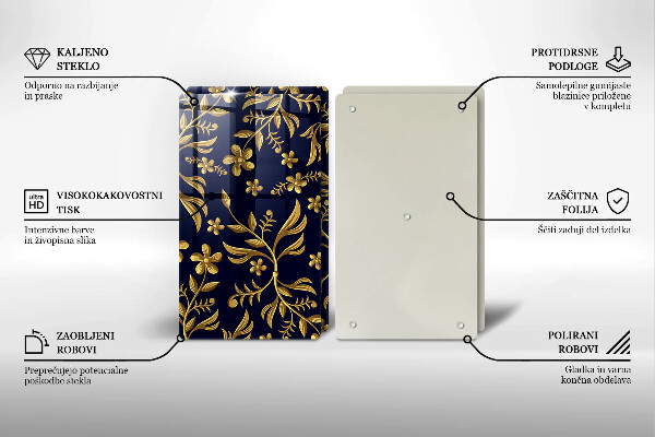 Steklena podloga za rezanje Motiv zlate rože