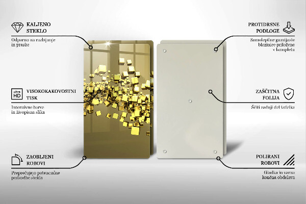 Steklena podloga za rezanje Abstraktna 3D geometrija