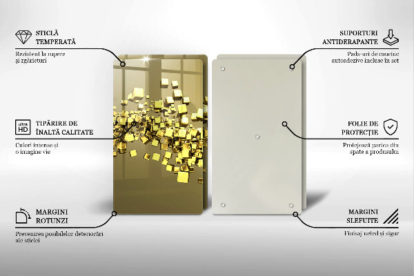 Steklena podloga za rezanje Abstraktna 3D geometrija