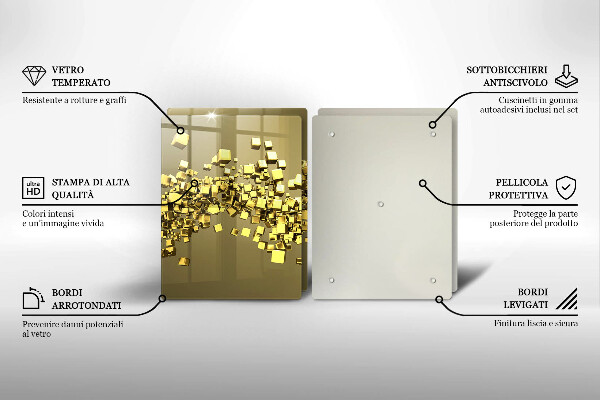 Steklena podloga za rezanje Abstraktna 3D geometrija