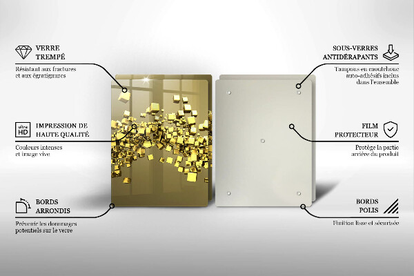 Steklena podloga za rezanje Abstraktna 3D geometrija