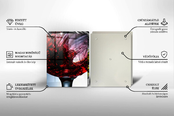 Steklena podloga za rezanje Kozarci vina