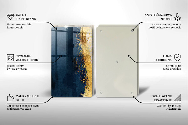 Steklena podloga za rezanje Zlata abstrakcija