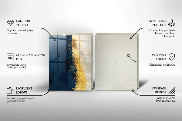 Steklena podloga za rezanje Zlata abstrakcija