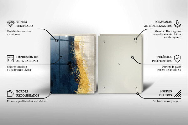 Steklena podloga za rezanje Zlata abstrakcija