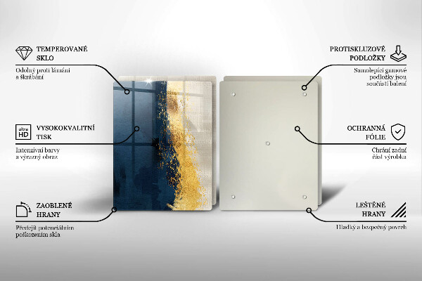 Steklena podloga za rezanje Zlata abstrakcija