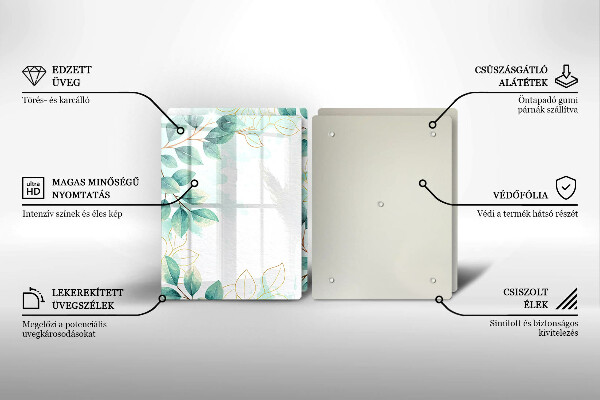 Steklena podloga za rezanje Poslikani listi