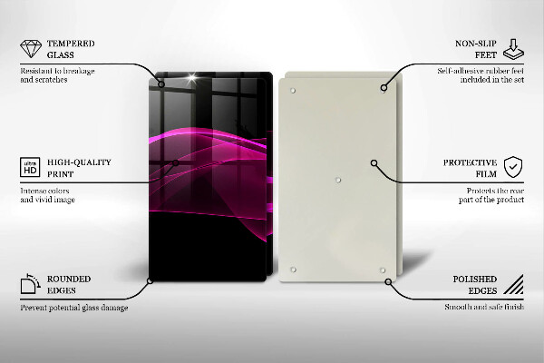 Steklena podloga za rezanje Rožnata abstrakcija