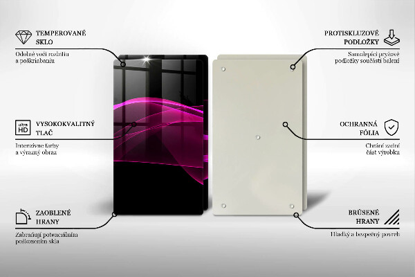 Steklena podloga za rezanje Rožnata abstrakcija