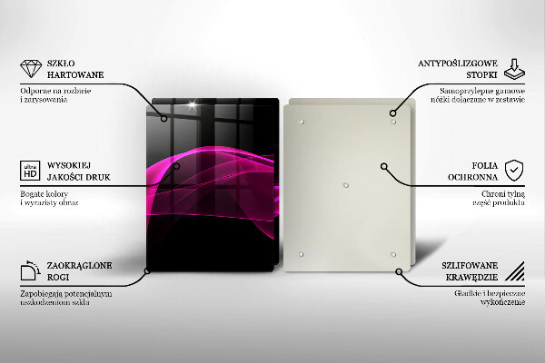 Steklena podloga za rezanje Rožnata abstrakcija