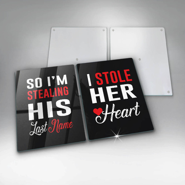 Steklena podloga za rezanje Napis stavek vzorec