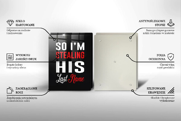 Steklena podloga za rezanje Napis stavek vzorec