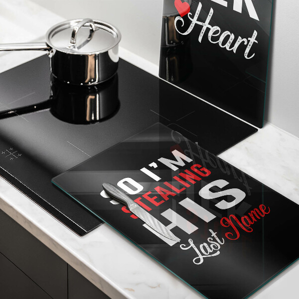 Steklena podloga za rezanje Napis stavek vzorec