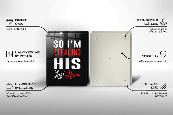 Steklena podloga za rezanje Napis stavek vzorec