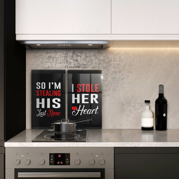 Steklena podloga za rezanje Napis stavek vzorec