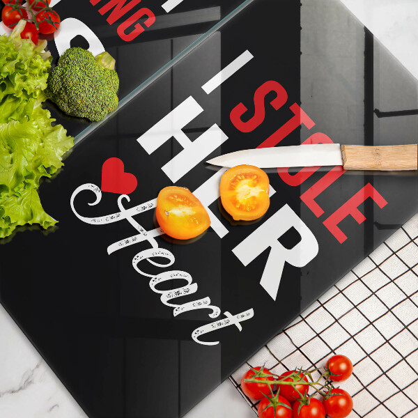 Steklena podloga za rezanje Napis stavek vzorec