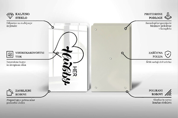 Steklena podloga za rezanje Napis stavek vzorec